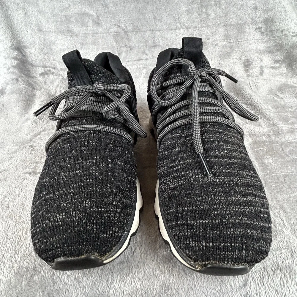 Sorel Kinetic Athletic Shoes Women's Size 8.5 Gray Black Knit Lace-Up Running